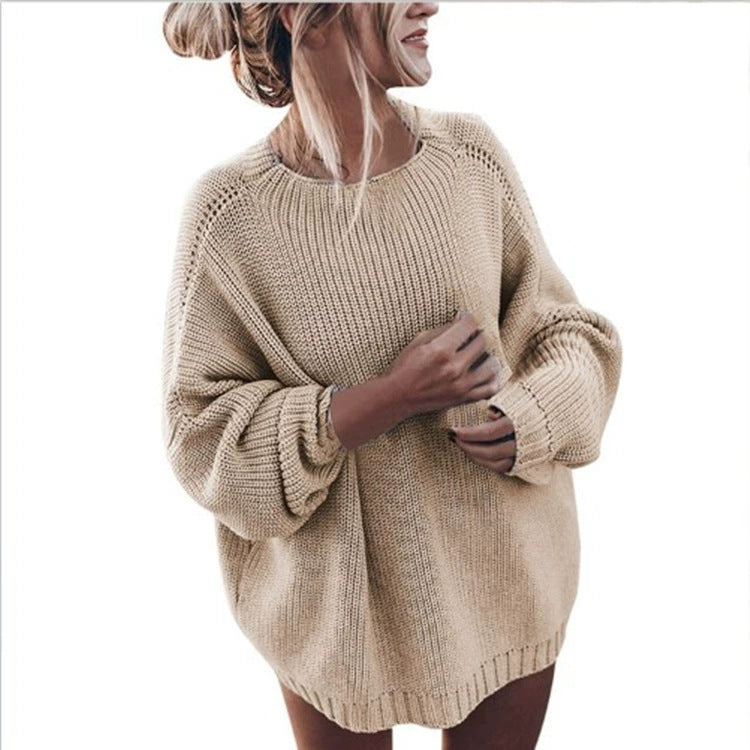 Dame Oversized Strikpullover Stilla