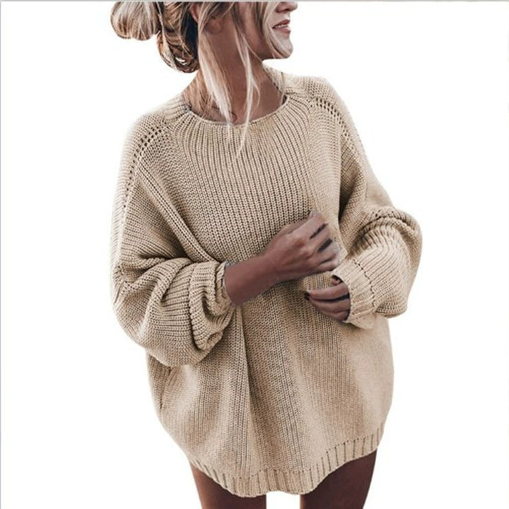 Dame Oversized Strikpullover Stilla