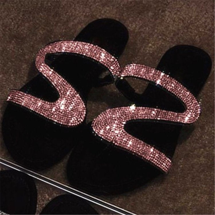 Dame Glamourøse Strand sandaler med funklende strass detaljer Stilla