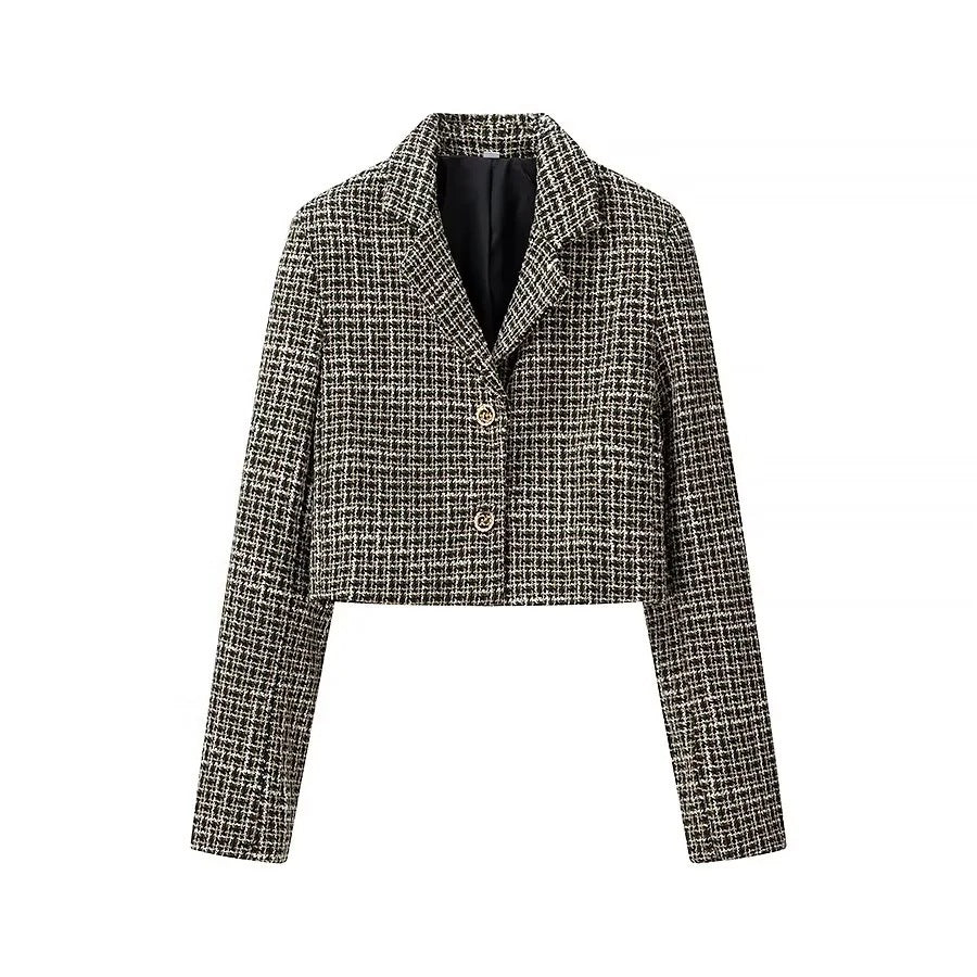 Kvindernes kortskåret blazerjakke i elegant tweed-design Stilla