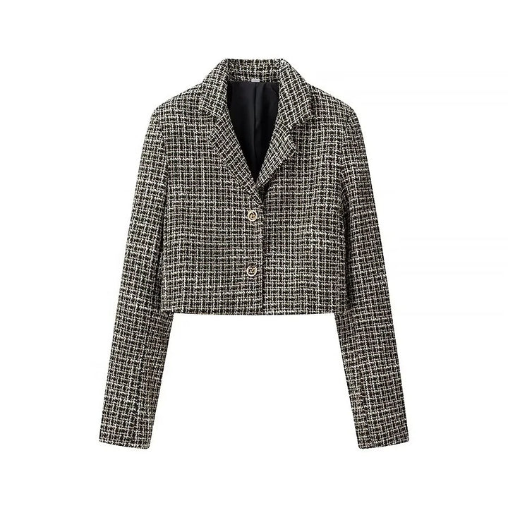 Kvindernes kortskåret blazerjakke i elegant tweed-design Stilla