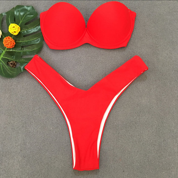 Dame Strapless Leopardmønster Bikini-Sæt Stilla