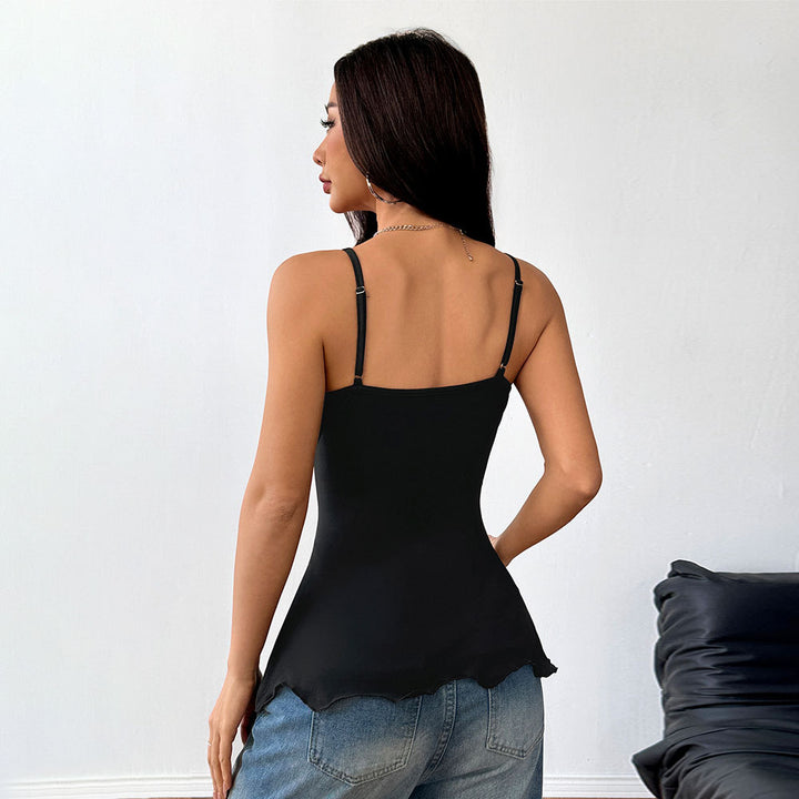 Kvinders asymmetrisk langærmet t-shirt med dekorativt halsdesign Stilla