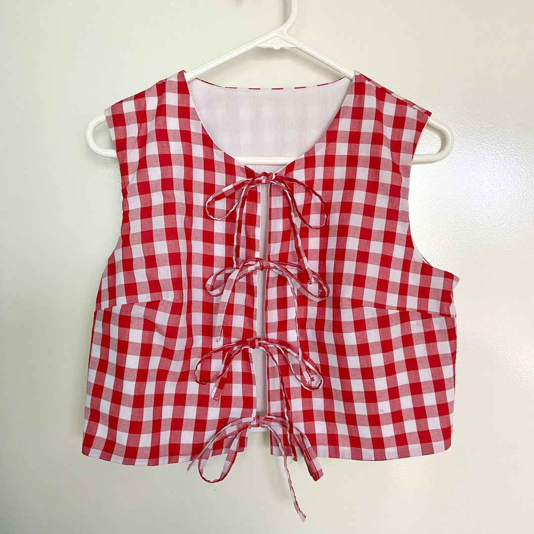 Femme Snørebånd Gingham Vest Stilla
