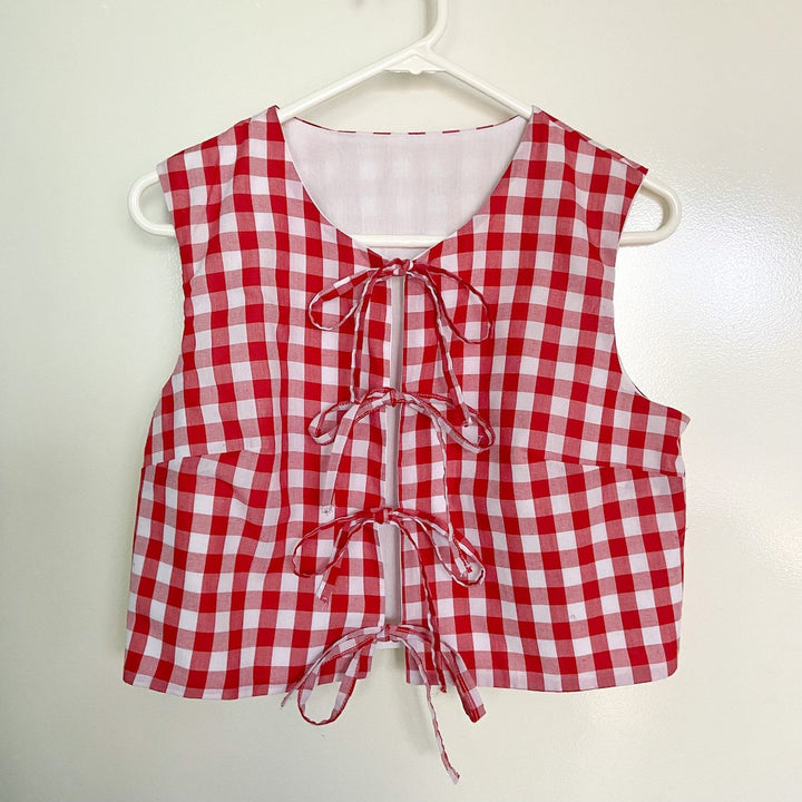 Femme Snørebånd Gingham Vest Stilla