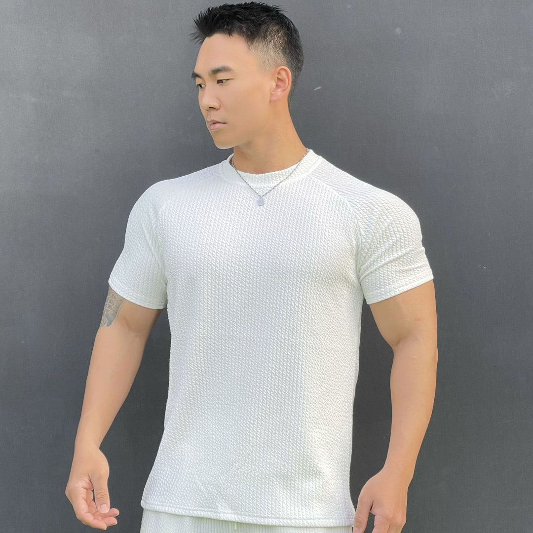 Herre Åndbart Fitness T-shirt med struktureret overflade Stilla
