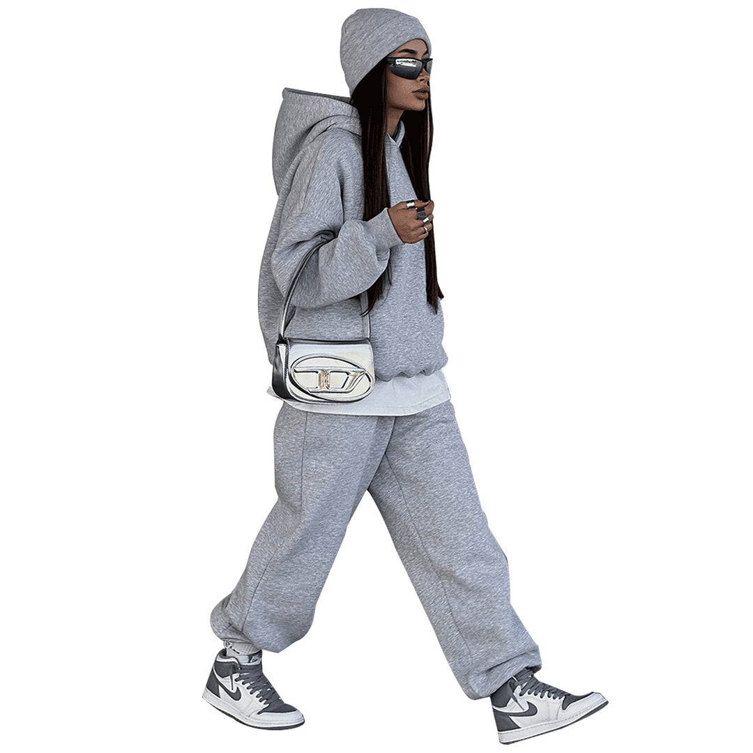 Kvindernes sporty hoodie og joggingbukser sæt Stilla