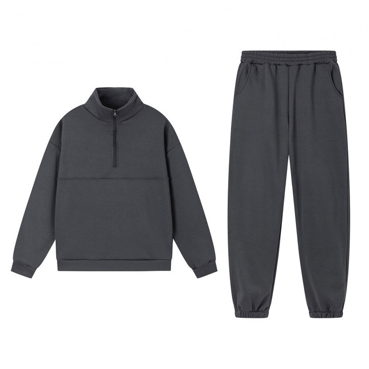 Kvindernes sporty sweatshirt sæt med høj krave og elastiske manchetter Stilla