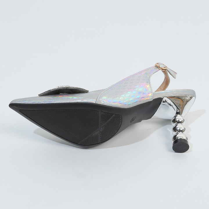 Dame trendy sandaler i holografisk design Stilla