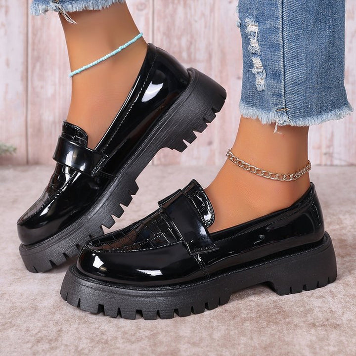 Dame Chunky Loafers med glat overflade og skridsikker sål Stilla