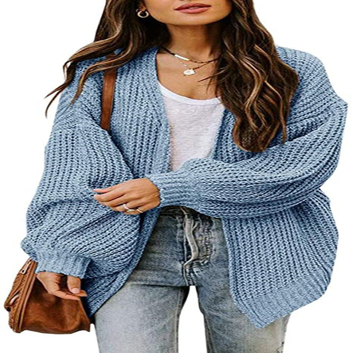 Kvinders chunky striktrøje med voluminøse ærmer og casual pasform Stilla