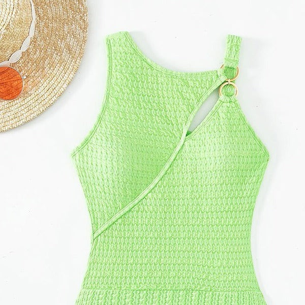 Dame Elegant one-piece badedragt med asymmetrisk design Skovae