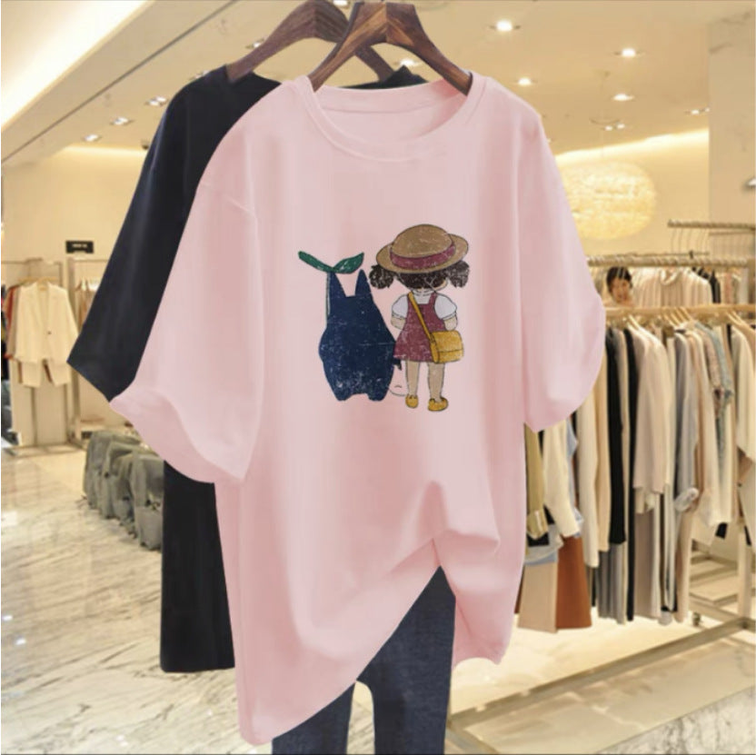 Dame T-Shirt med legende grafiktryk og afslappet snit Stilla