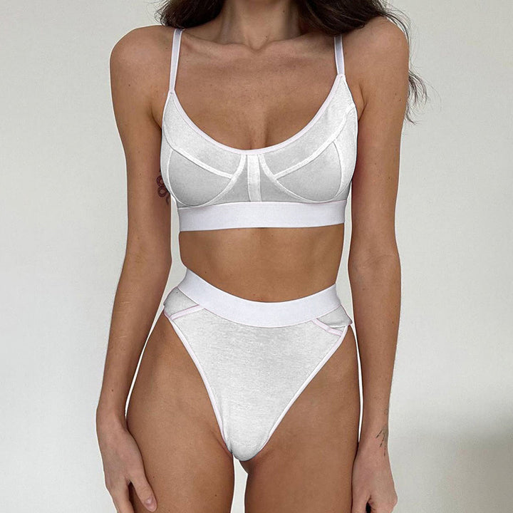 Dame Sportsligt Bikini-sæt med justerbare stropper og høj skæring Skovae