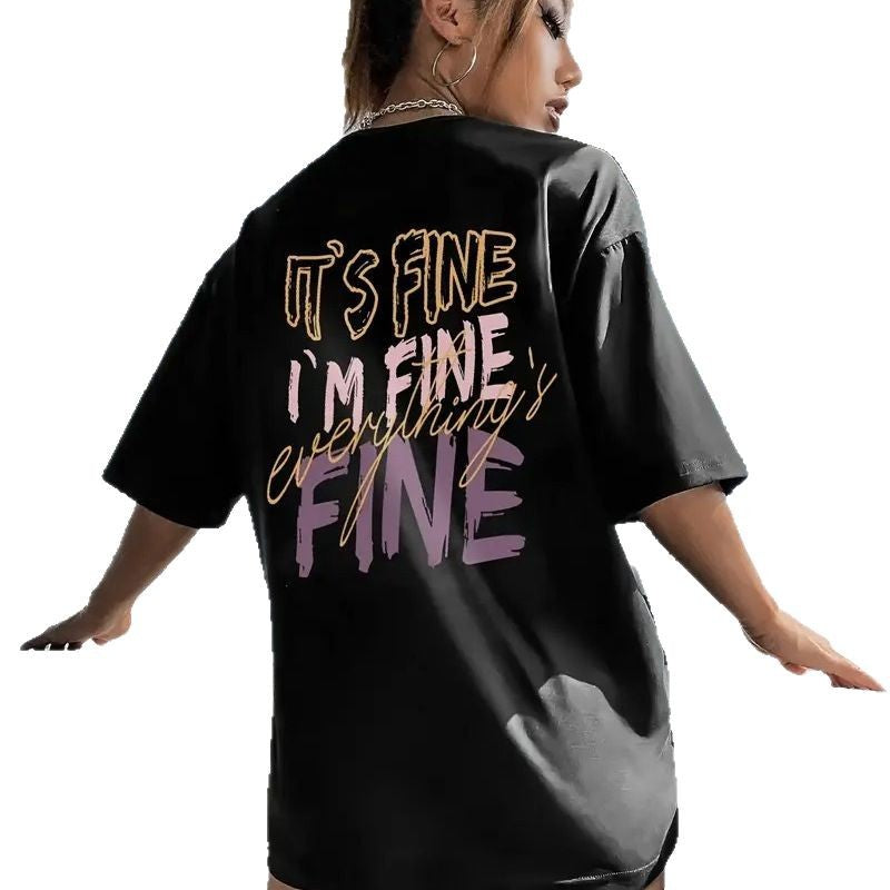 Dame Oversized T-Shirt med moderne grafisk tryk og afslappet pasform Stilla