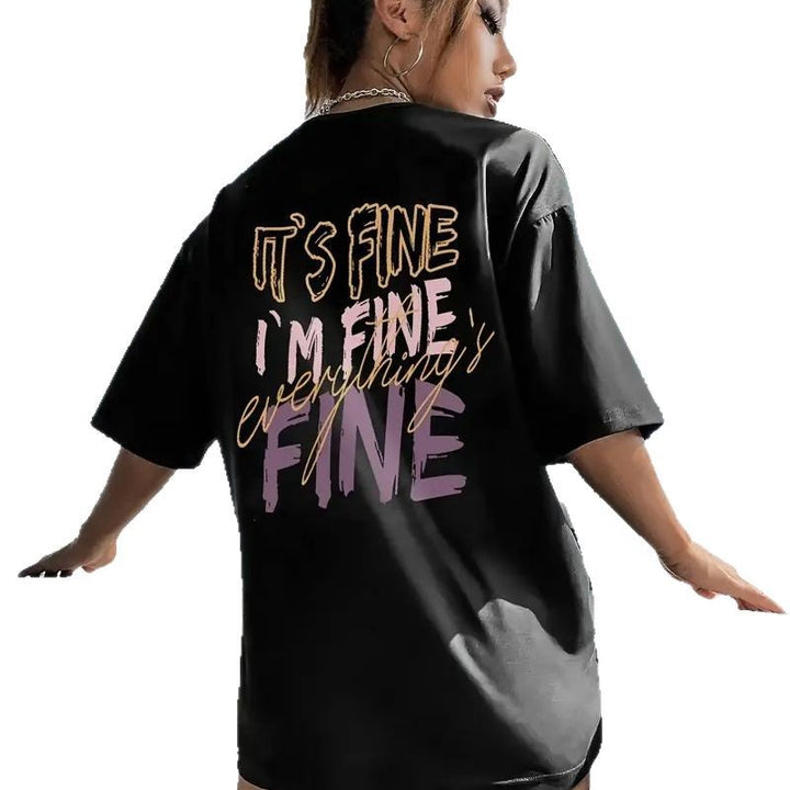 Dame Oversized T-Shirt med moderne grafisk tryk og afslappet pasform Stilla