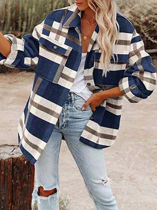 Dameternetternet Flanneljakke i lagdelt look Stilla