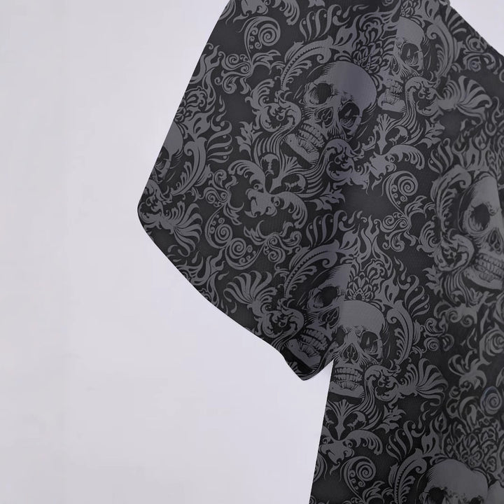 Herrer Poloshirt med moderne dødehoved-design og elegante ornamenter Stilla