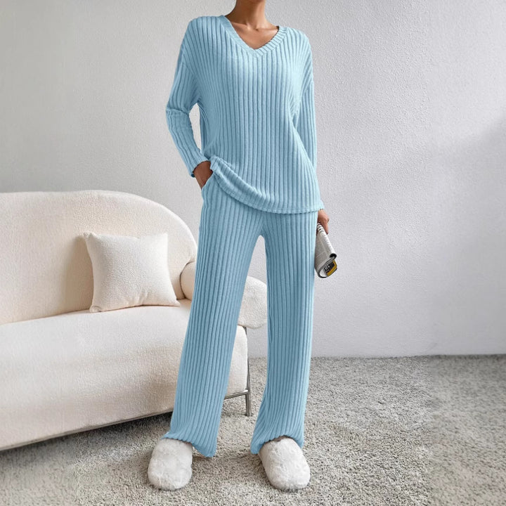 Kvinders afslappede loungewear sæt med ribbet tekstur Stilla