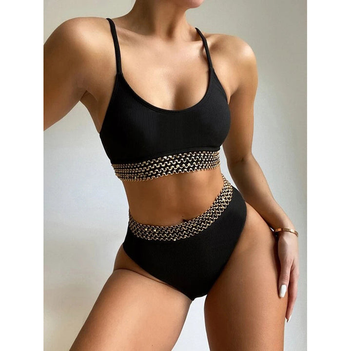 Dame Bikini-sæt med raffinerede detaljer og høj talje Stilla