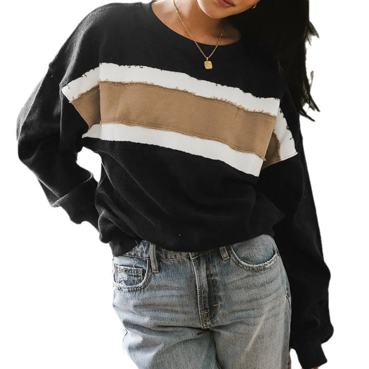 Dame afslappet sweatshirt med moderne stribe detaljer og oversized snit Stilla