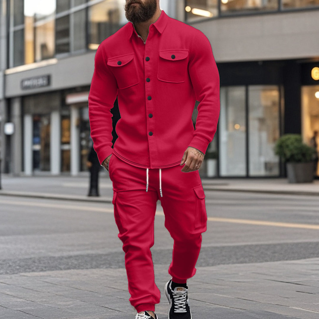Herren Cargo-sæt med praktiske lommer og moderigtigt, struktureret design Stilla