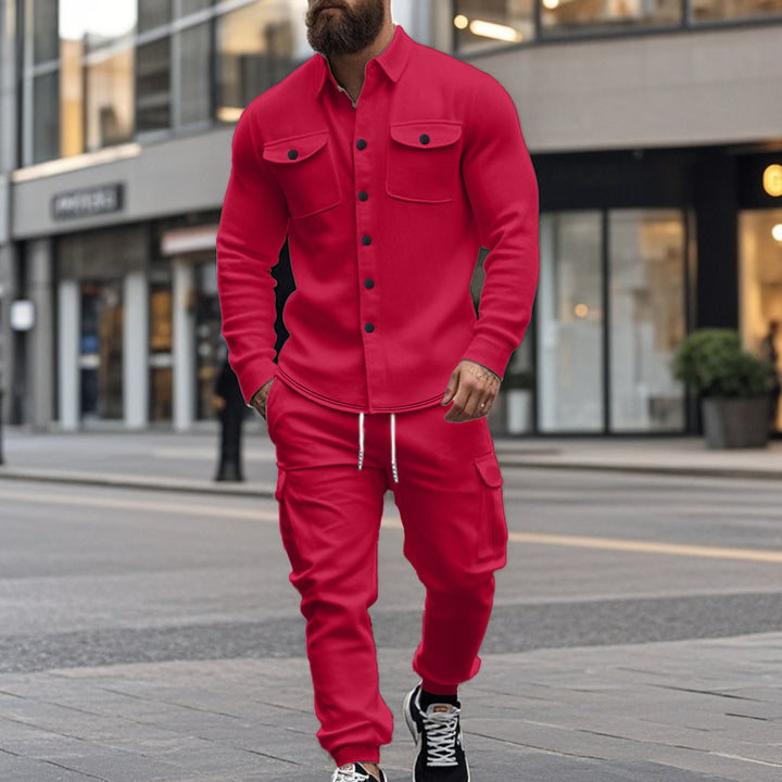 Herren Cargo-sæt med praktiske lommer og moderigtigt, struktureret design Stilla