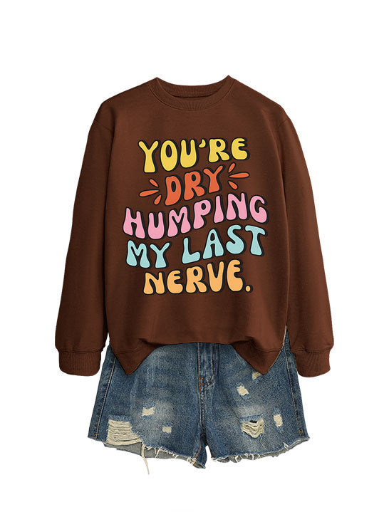 Kvinders sweatshirt med muntert tegneserie slogan og afslappet snit Stilla