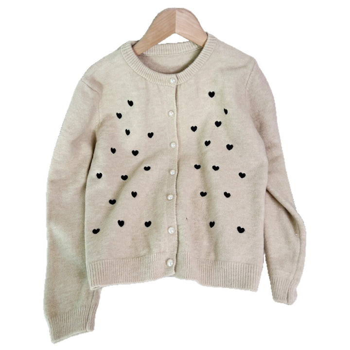 Dame Hjerte Motiv Cardigan Stilla