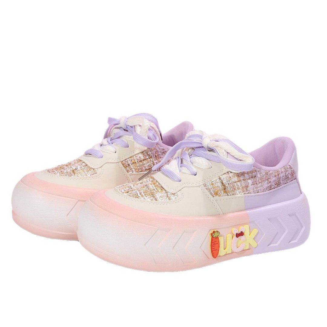 Dame plateausneakers med unik tekstilmix og trendy logo-detajle Stilla