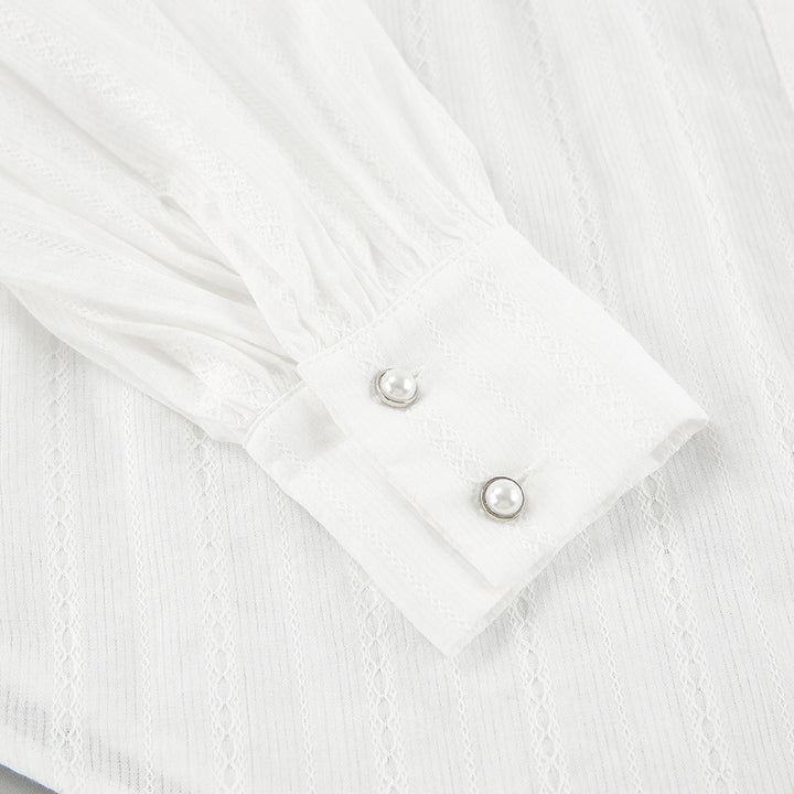 Dame Oversized Skjorte med Struktur og elegante Knapdetaljer Stilla