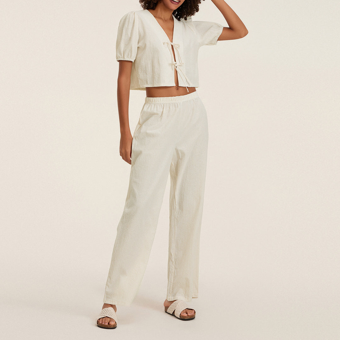 Dame let sommer jumpsuit med rynke Skovae