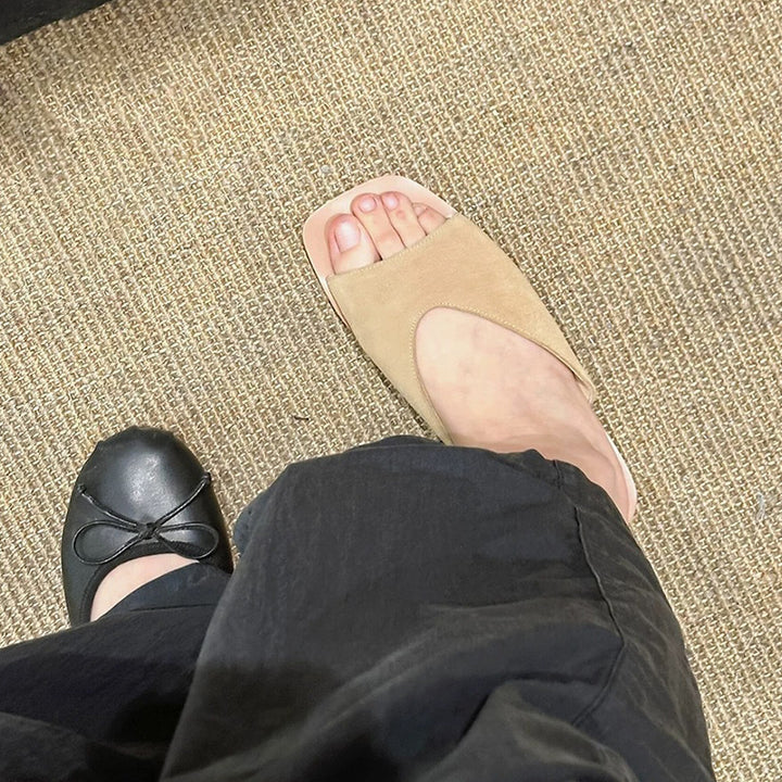 Dame Sleek Åben Tå Slide Sandaler med Behageligt Fodbed Stilla