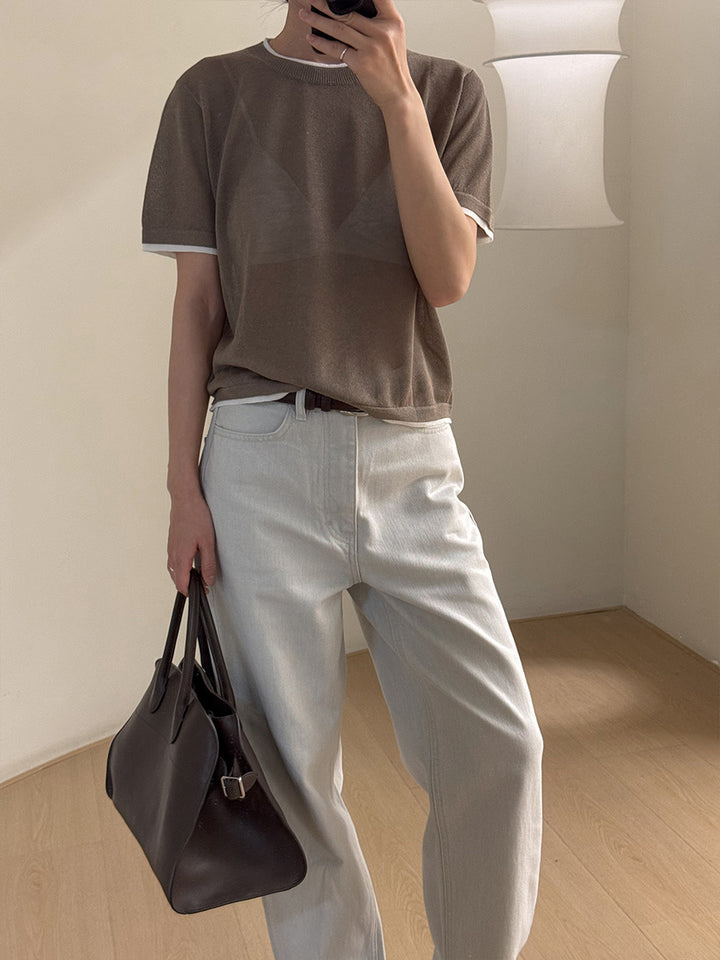 Dame baggy jeansbukser i moderne snit med høje folder og sidelommer Stilla
