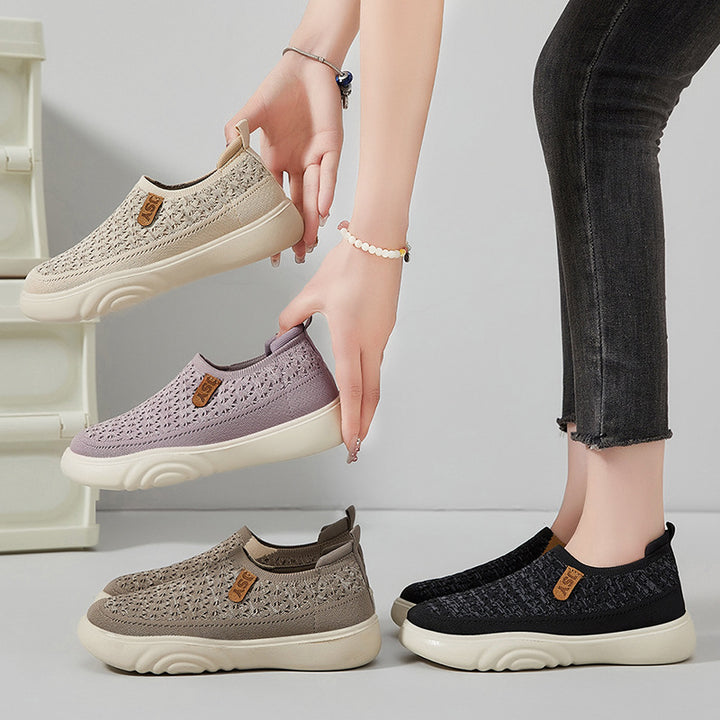 Dame fritid Slip-On sko med fleksibelt strikdesign og skridsikker sål Stilla