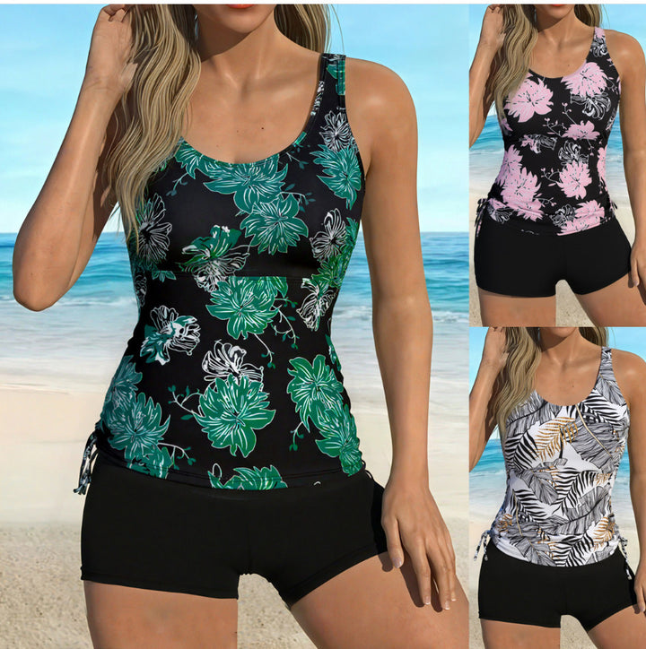 Dame Tankini-sæt med blomsteraccent og komfortabelt design Skovae