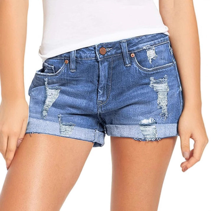 Dame Ripped Jeans-Shorts Stilla