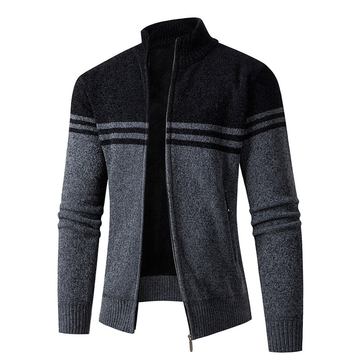 Herrer Zip-Up Fritidstrikjakke Pullover Stilla