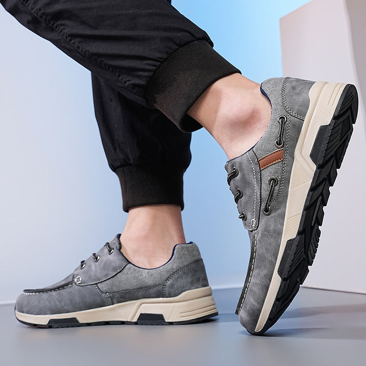 Herre nan mokassin-inspireret city-sneaker med profileret gummisål og polstret hælkant Skovae