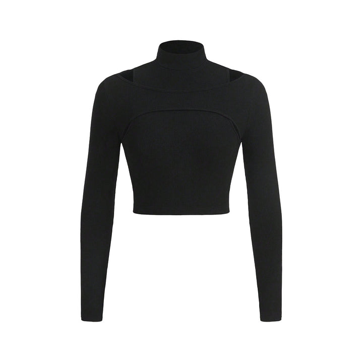 Kvinders crop top med høj hals design og sofistikeret udskæring Stilla