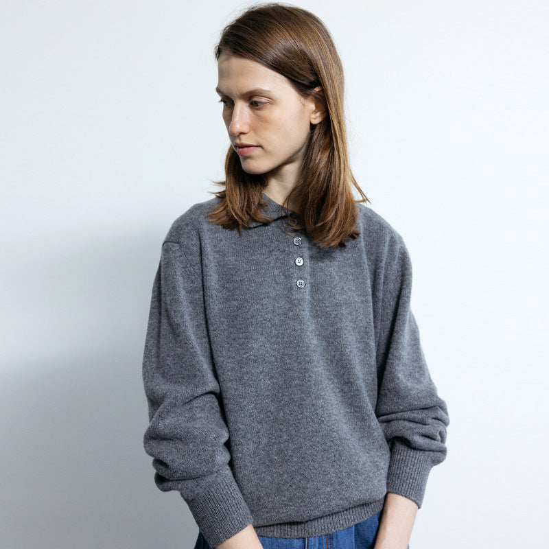 Dame sweater med knaplukning og afslappet snit Stilla