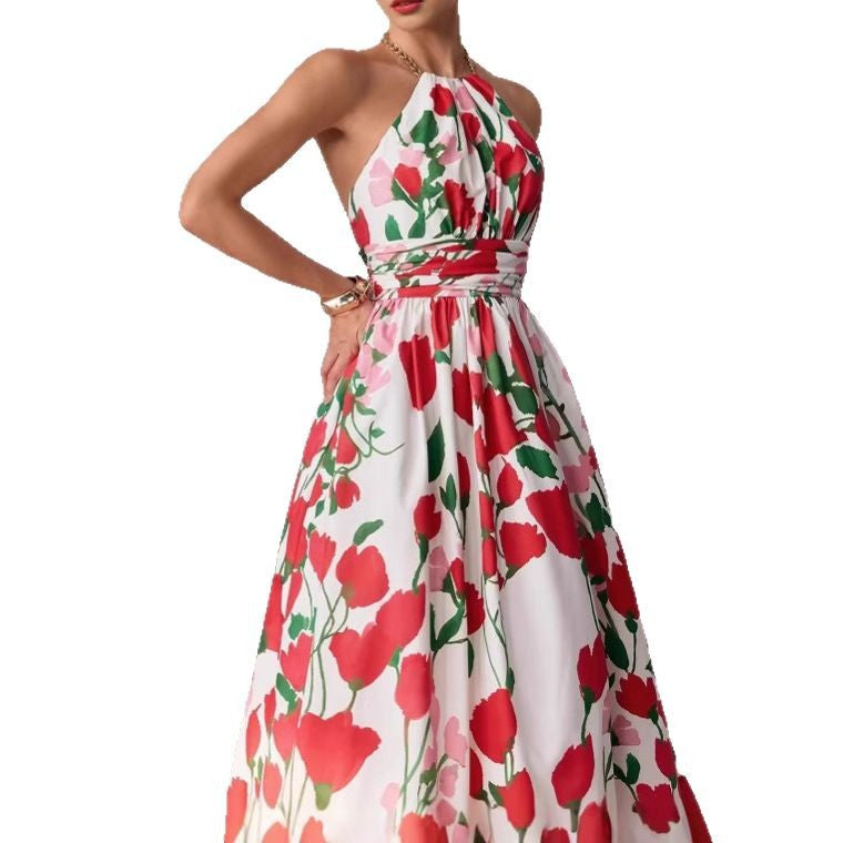 Femme Floral Halter Maxikjole Stilla