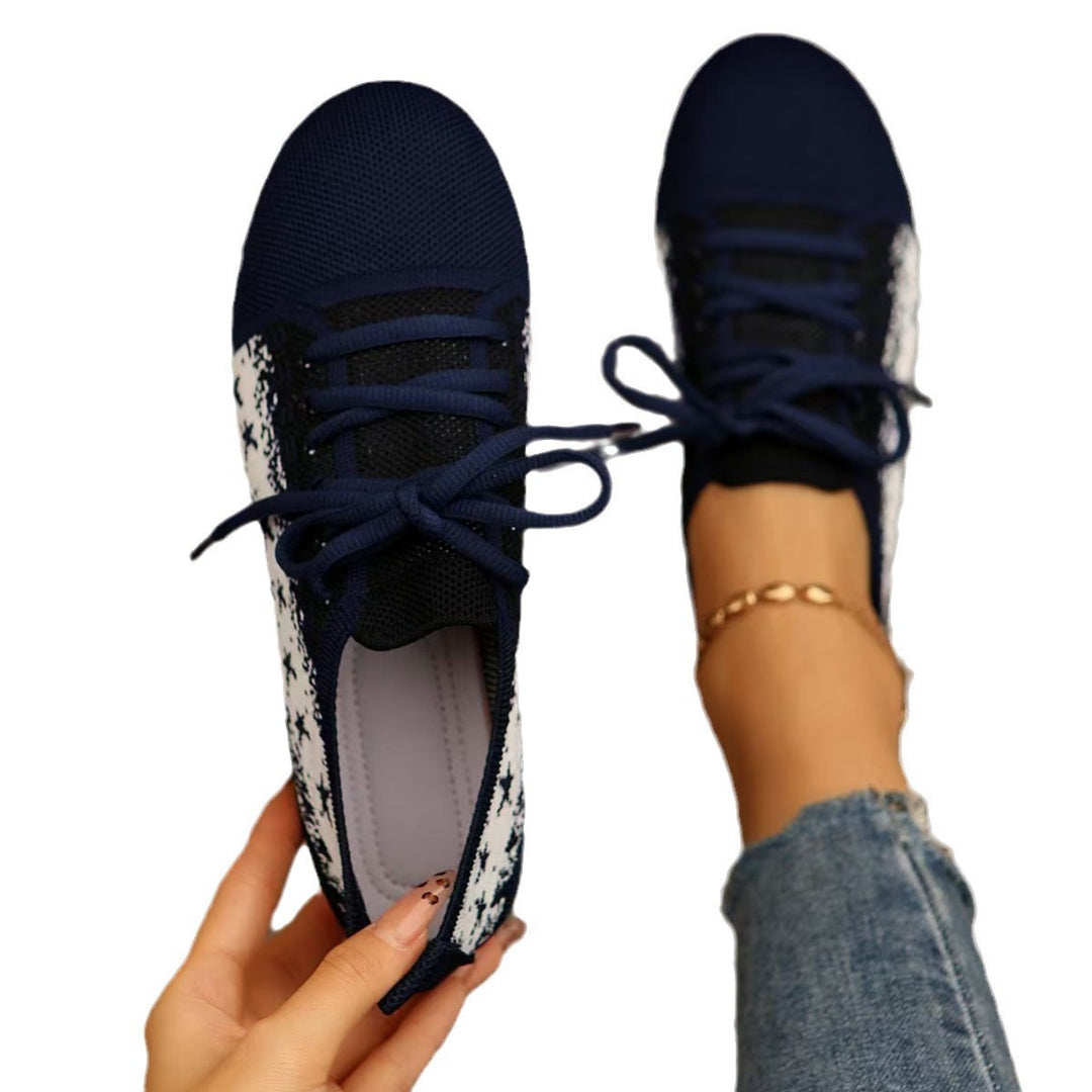 Dame Åndbare Sneakers med moderigtigt Strikdesign Stilla