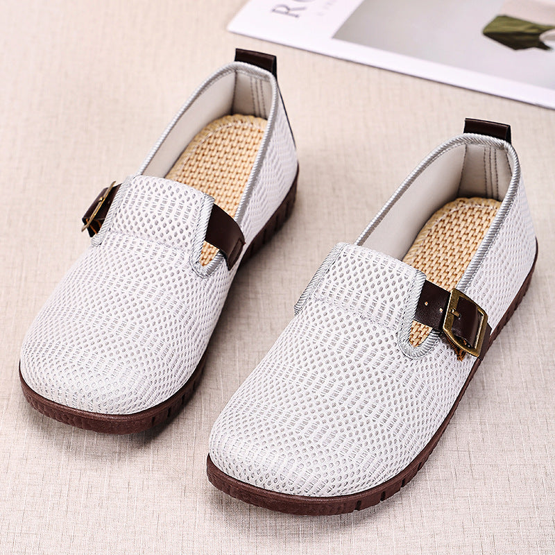 Dame Åndbare Slip-On Mokkasiner med Fashionable Rem Stilla