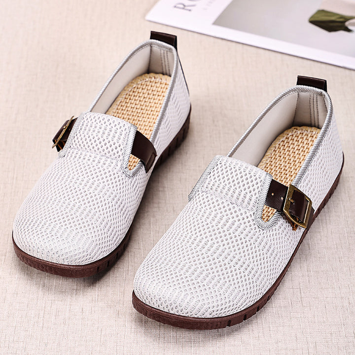 Dame Åndbare Slip-On Mokkasiner med Fashionable Rem Stilla