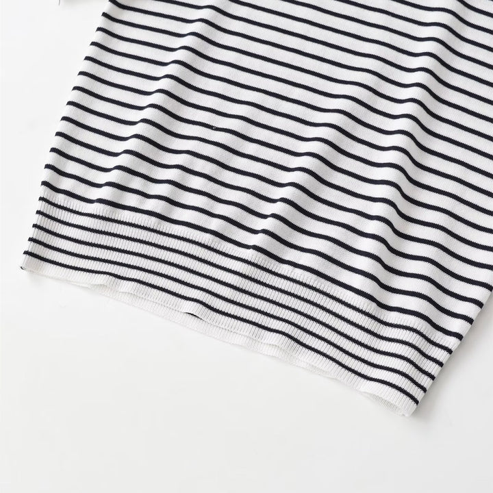 Dame stribet T-shirt med korte ærmer Skovae