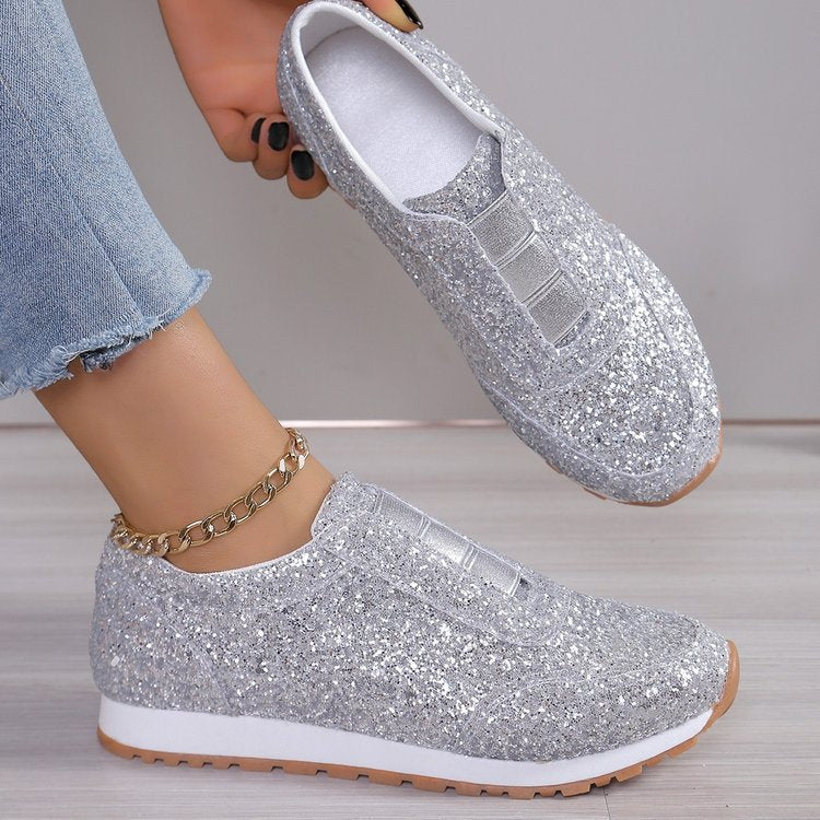 Dame Glitrende Slip-On Sneakers Stilla