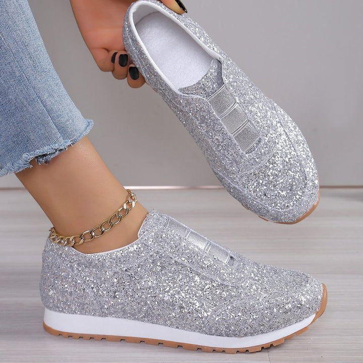 Dame Glitrende Slip-On Sneakers Stilla