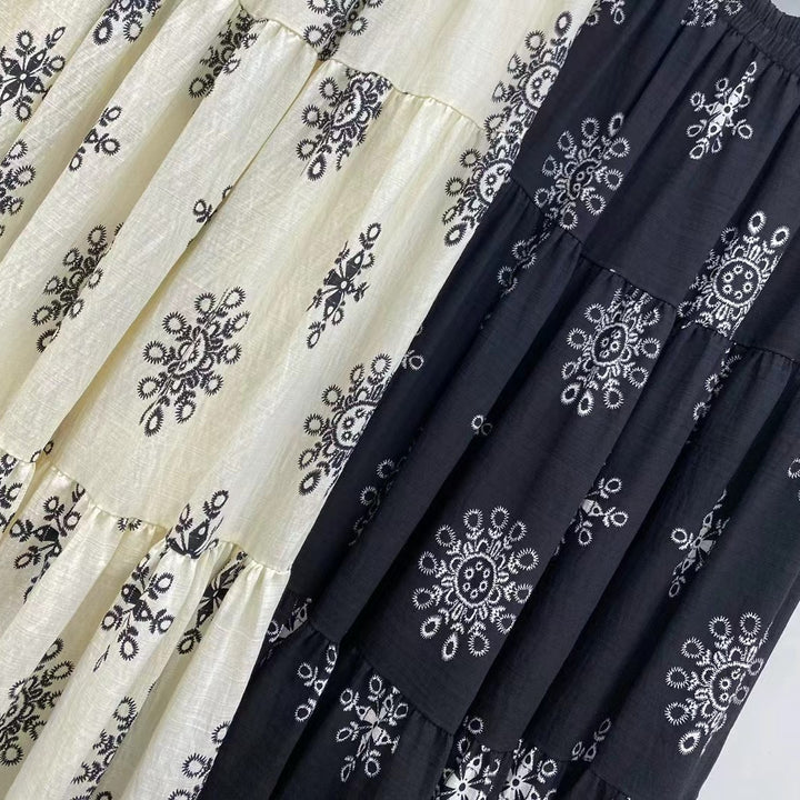 Femme Bohemian Broderet Maxi-Nederdel Stilla