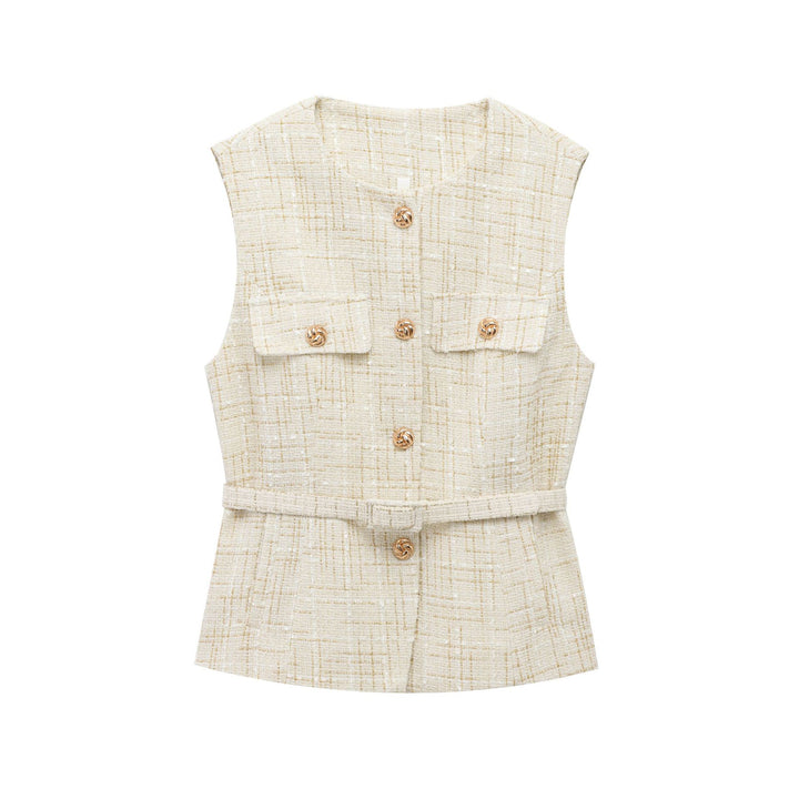 Femme Struktureret ærmeløs utility vest Stilla